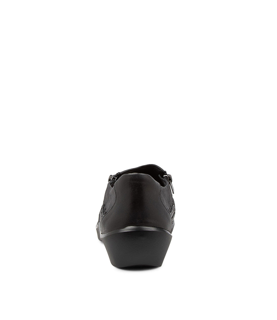Women's Shoe, Brand Ziera  in  in Black Leather shoe image back view