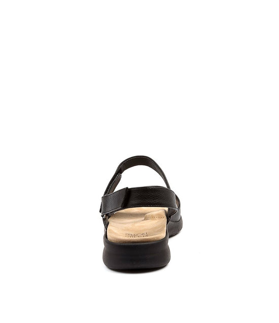 Black sandal with a black sole on a white background