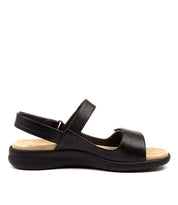 Black sandal with black sole on a white background