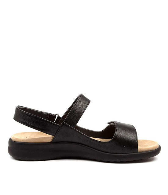 Black sandal with black sole on a white background