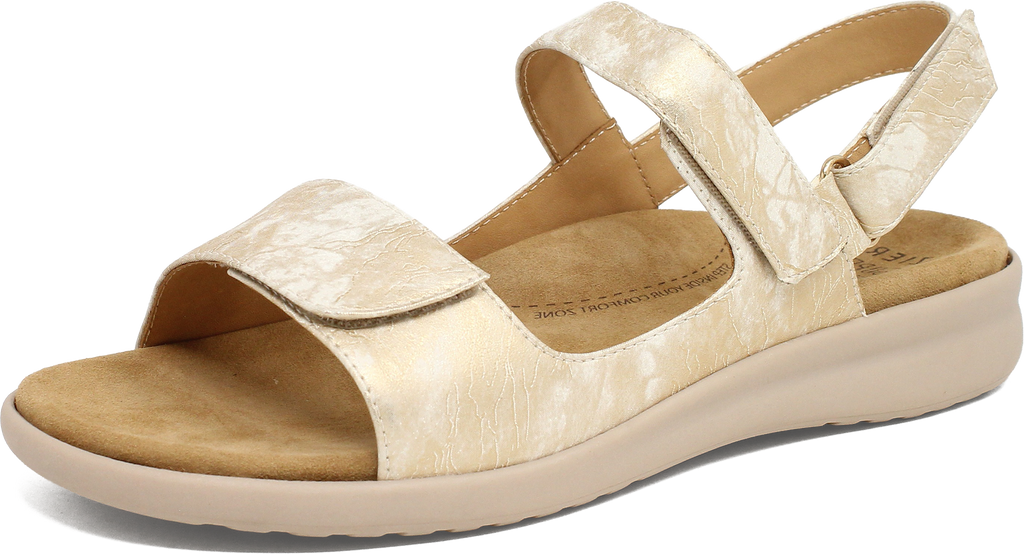 Beige sandal with a strap on a white background
