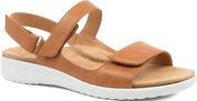 Brown sandal with white sole on a white background