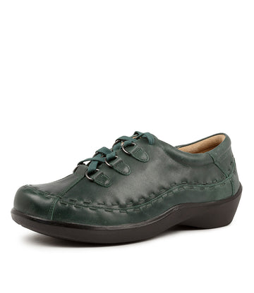 Quarter view Women's Ziera Footwear style name Allsorts in Emerald Leather. Sku: ZR10017H15LE