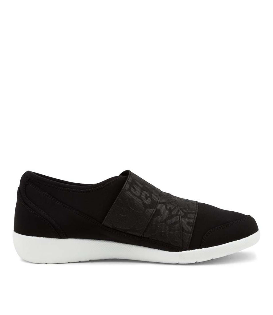 Women's Shoe, Brand Ziera  in  in Black/ Black Leopard Neoprene/ Elastic shoe image inside view