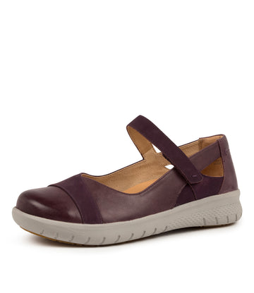 Quarter view Women's Ziera Footwear style name Sofia in Purple Leather-Nubuck. Sku: ZR10053PUR75