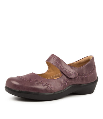 Quarter view Women's Ziera Footwear style name Gummibear in Purple Leather. Sku: ZR10071PURLE