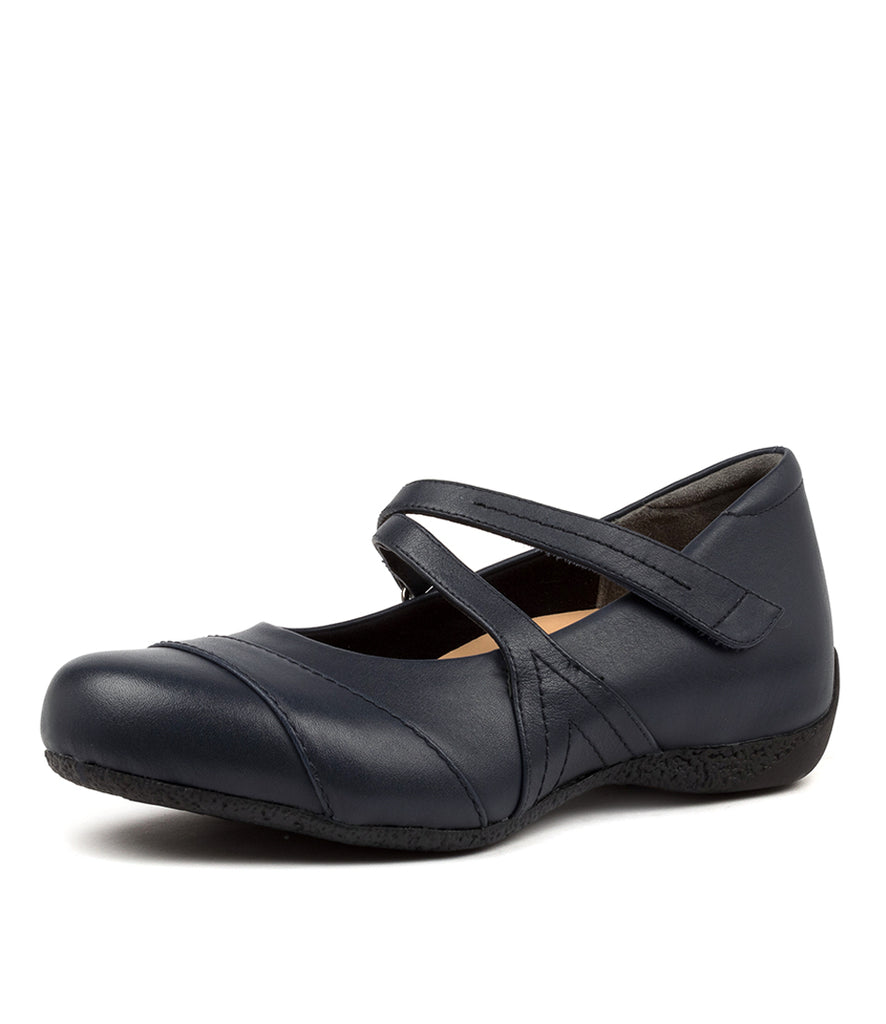 Quarter view Women's Ziera Footwear style name Xray in Navy Leather. Sku: ZR10075DBYLE