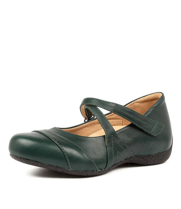 Quarter view Women's Ziera Footwear style name Xray in Forest Leather. Sku: ZR10074H22LE
