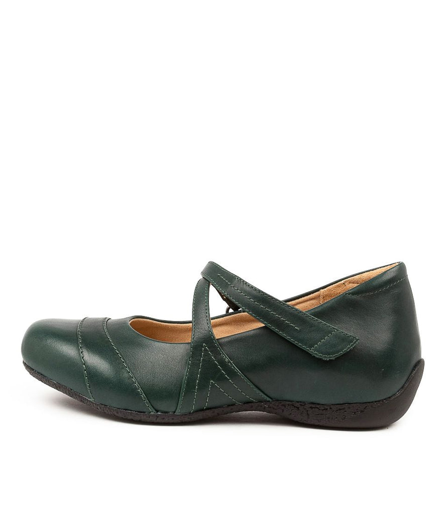 Side view Women's Ziera Footwear style name Xray in Forest Leather. Sku: ZR10074H22LE