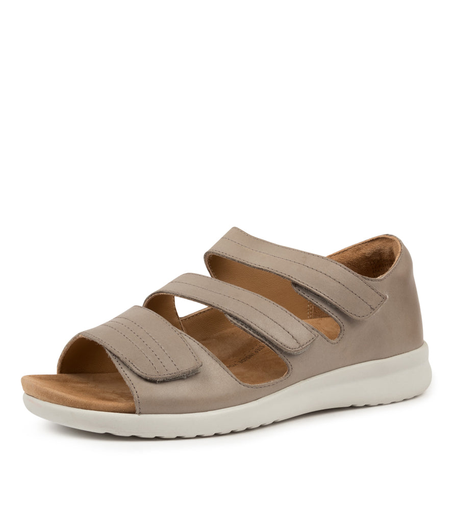 Quarter view Women's Ziera Footwear style name Bardot-W in Misty/ White Sole Leather. Sku: ZR10587GKBLE