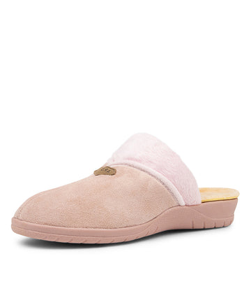 Women's Shoe, Brand Ziera Comfy in Wide in Pale Pink Microsuede shoe image quarter turned