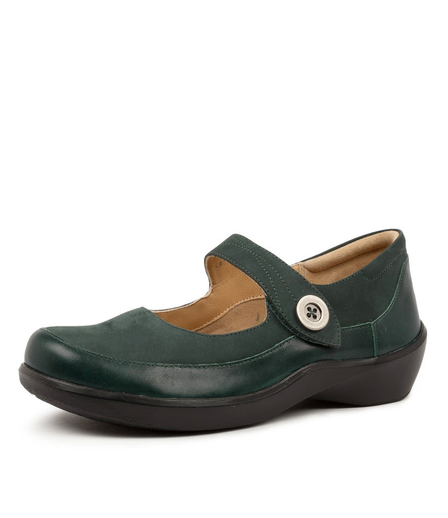 Quarter view Women's Ziera Footwear style name Gloria in Forest Leather-Nubuck. Sku: ZR10226H2275