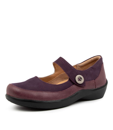 Quarter view Women's Ziera Footwear style name Gloria in Purple Leather-Nubuck. Sku: ZR10226PUR75