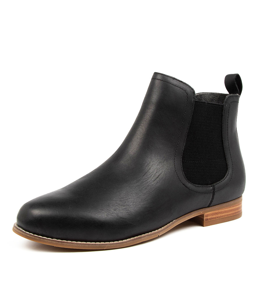 Quarter view Women's Ziera Footwear style name Talia in Black Leather. Sku: ZR10306BLALE