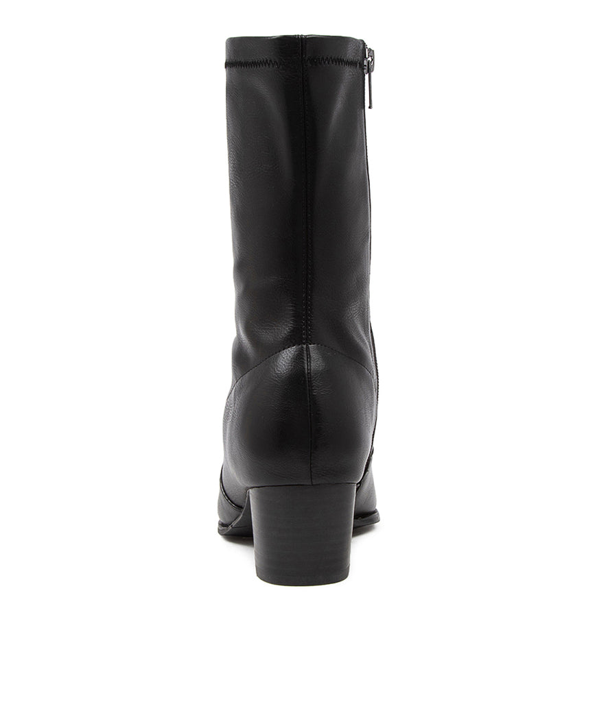Women's Shoe, Brand Ziera  in  in Black/ Black Heel Stretch Smooth shoe image back view