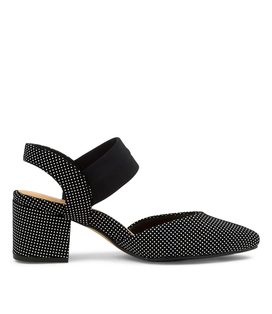 Women's Shoe, Brand Ziera  in  in Black/ White Dot Suede shoe image inside view