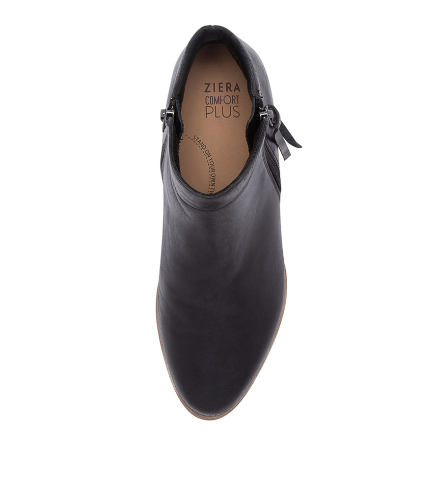 Women's Shoe, Brand Ziera  in  in Black/ Natural Heel Leather shoe image top view