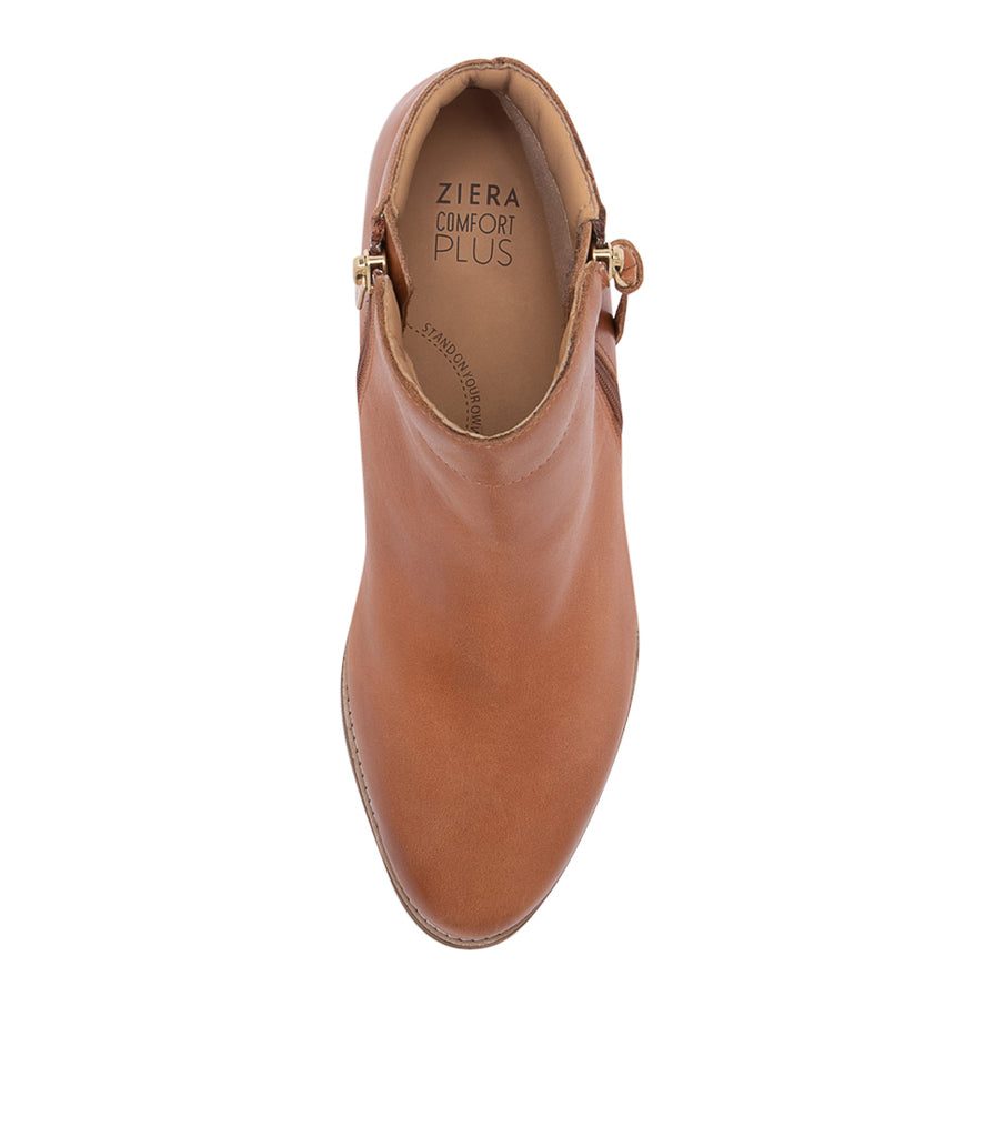 Women's Shoe, Brand Ziera  in  in Tan Leather shoe image top view