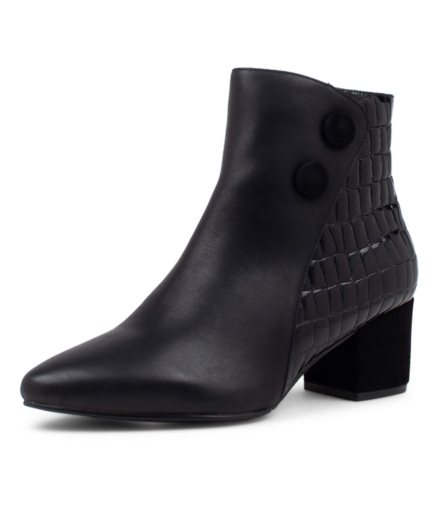Women's Shoe, Brand Ziera Veyda in Extra Wide in Black Mix shoe image quarter turned